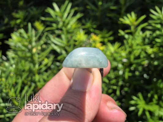 Guatemalan Blue Jadeite Freeform >> Braided Adjustable Necklace >> Mayan Jade >> Translucent Jade