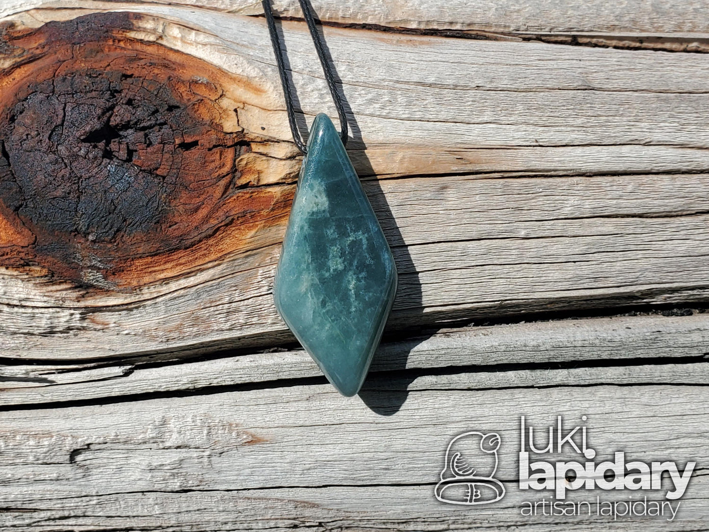 Guatemalan Blue Jadeite Diamond >> Braided Adjustable Necklace >> Mayan Jade >> Translucent Jade