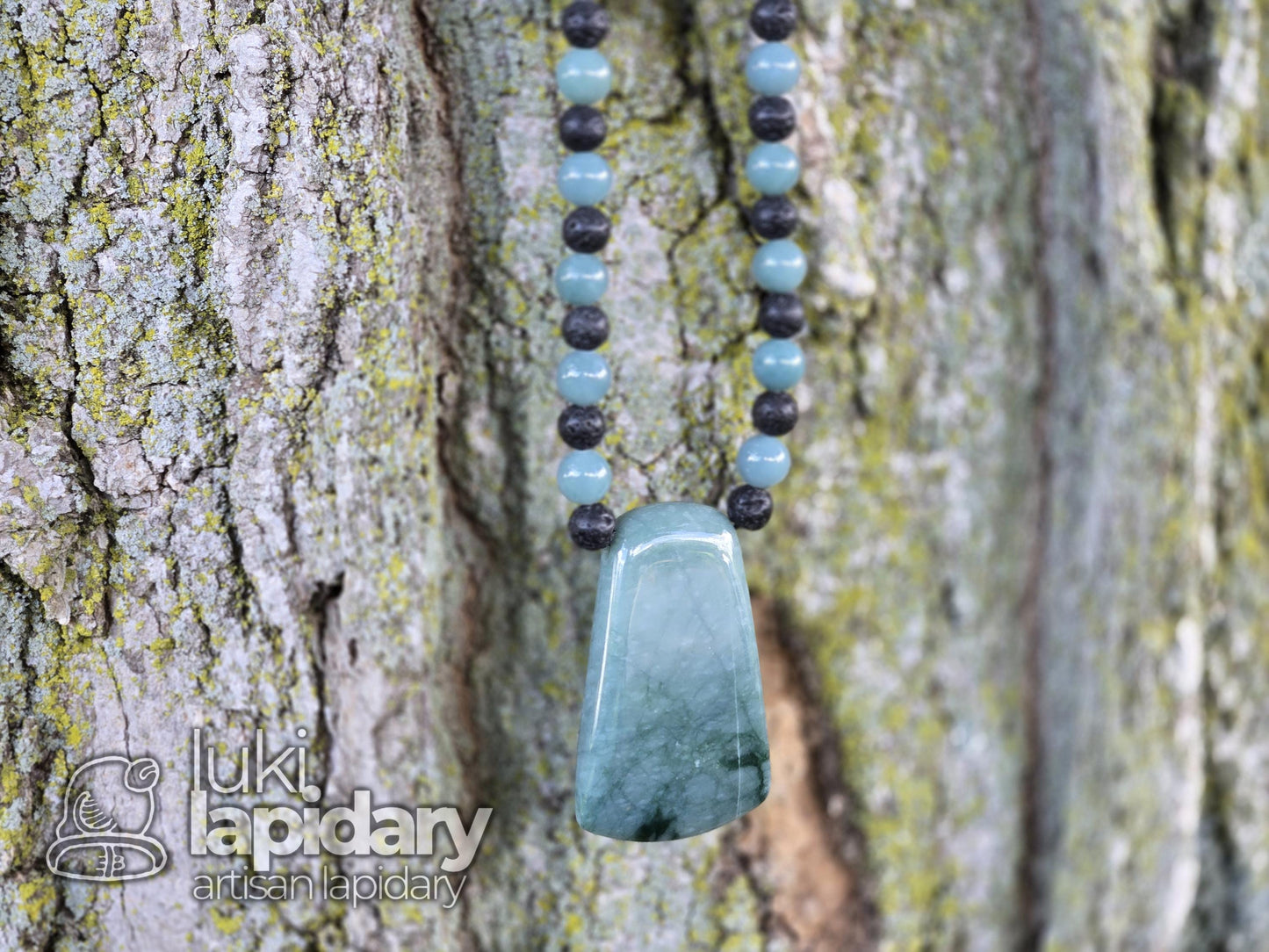 RARE!! Two-Tone Celestial / Imperial Green Jade >> Natural Guatemalan Jade >> Fully Beaded >> Two-Tone Jadeite >> Adjustable Necklace