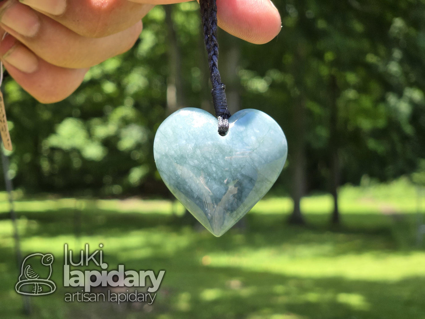 RARE!! Two-Tone Celestial / Imperial Green Jade >> Natural Guatemalan Jade >> Jade Heart >> Two-Tone Jadeite >> Adjustable Necklace