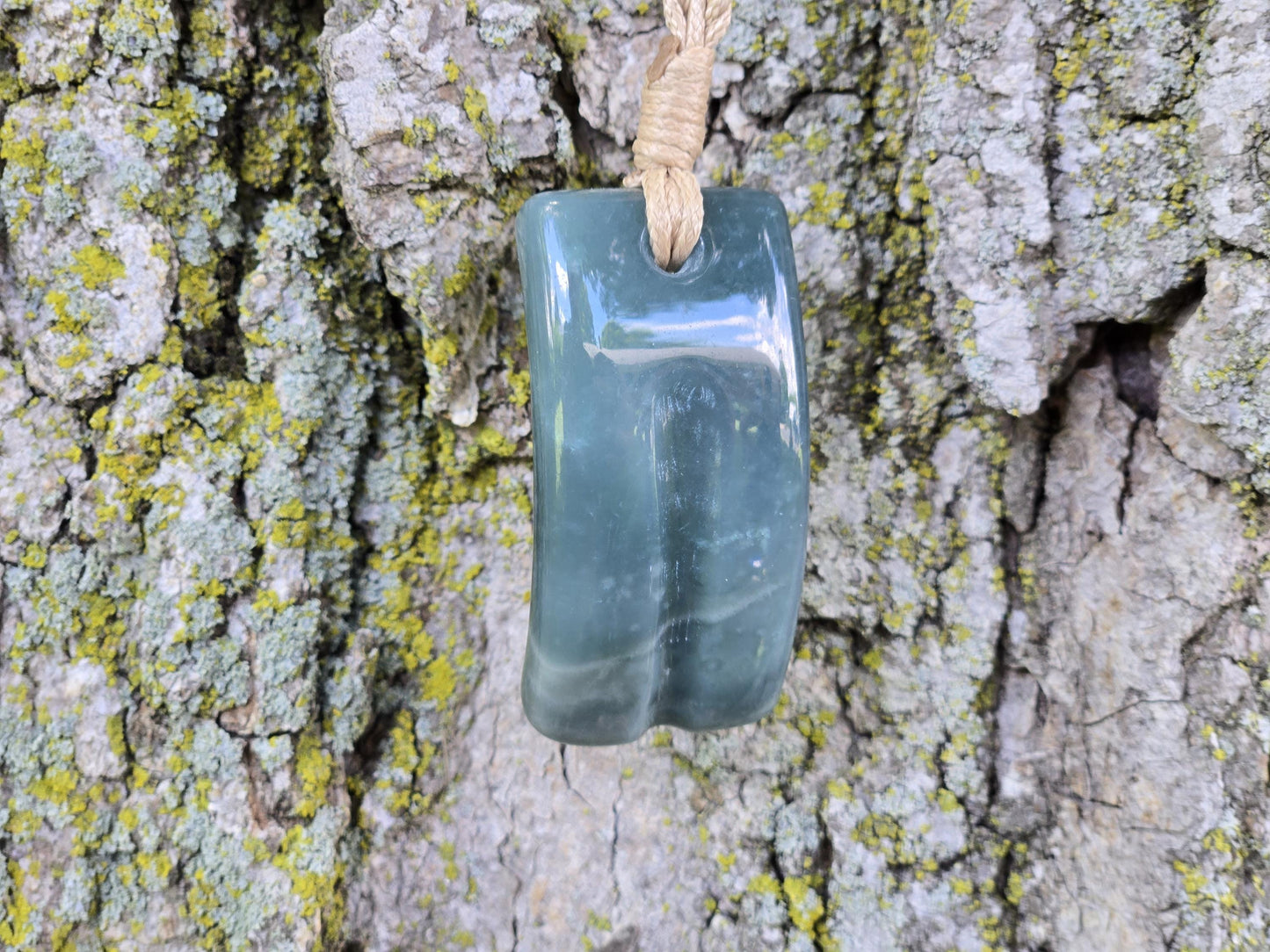 Guatemalan Blue Jadeite Freeform >> Braided Adjustable Necklace >> Mayan Jade >> Translucent Jade