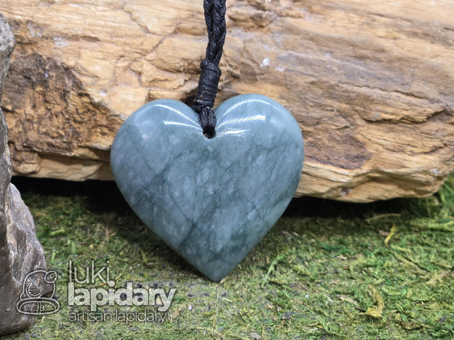 RARE!! Two-Tone Celestial / Imperial Green Jade >> Natural Guatemalan Jade >> Jade Heart >> Two-Tone Jadeite >> Adjustable Necklace