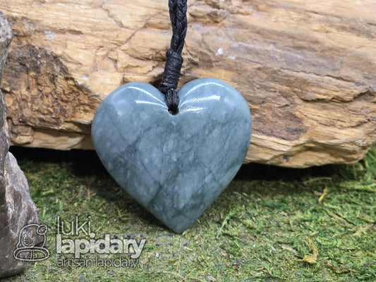 RARE!! Two-Tone Celestial / Imperial Green Jade >> Natural Guatemalan Jade >> Jade Heart >> Two-Tone Jadeite >> Adjustable Necklace