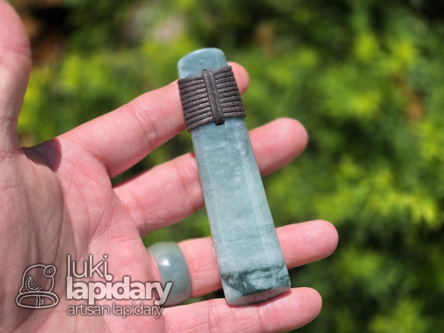 RARE!! Two-Tone Celestial / Imperial Green Jade >> Natural Guatemalan Jade >> Māori Style Wrap >> Two-Tone Jadeite >> Adjustable Necklace