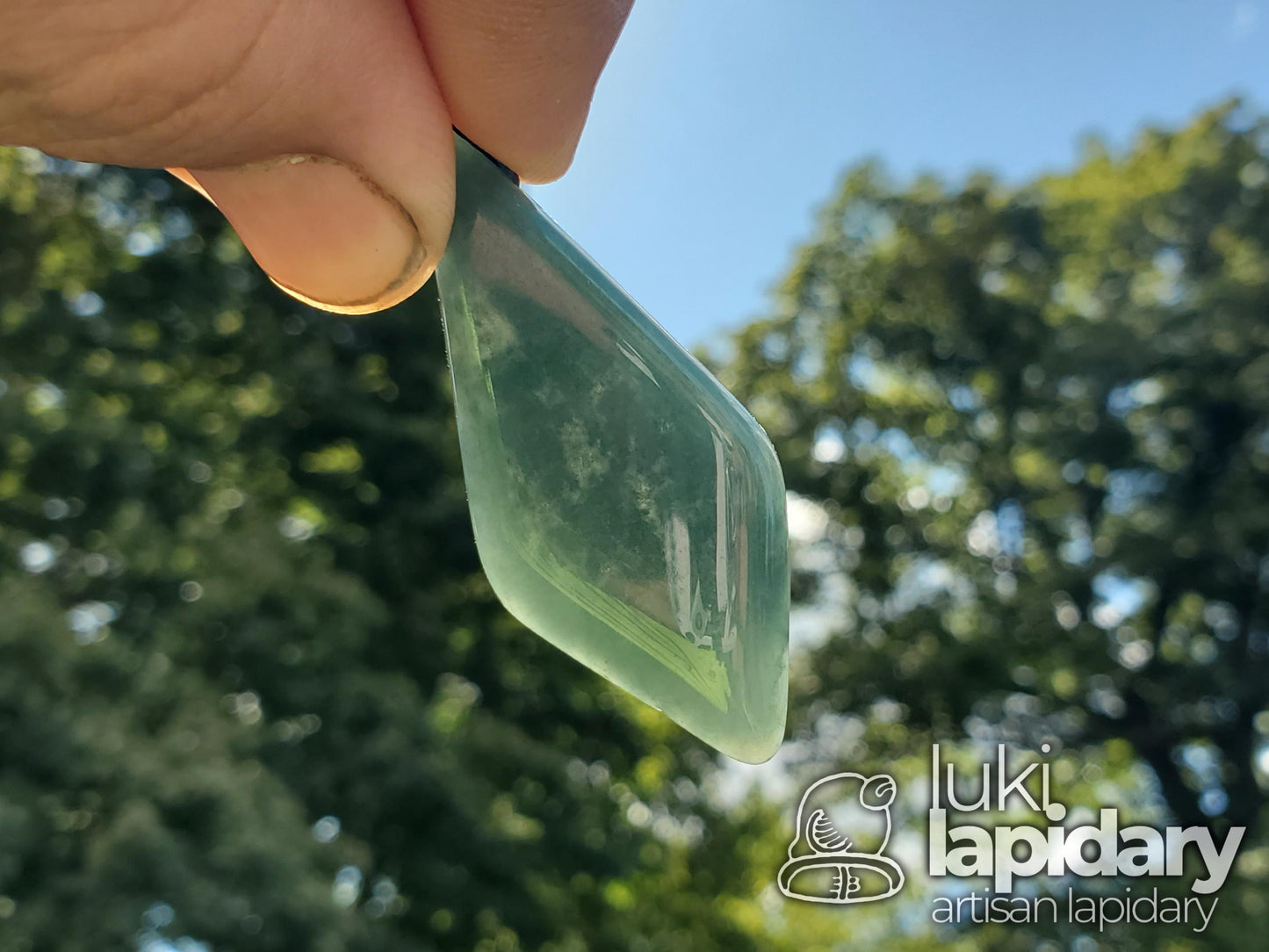 Guatemalan Blue Jadeite Diamond >> Braided Adjustable Necklace >> Mayan Jade >> Translucent Jade
