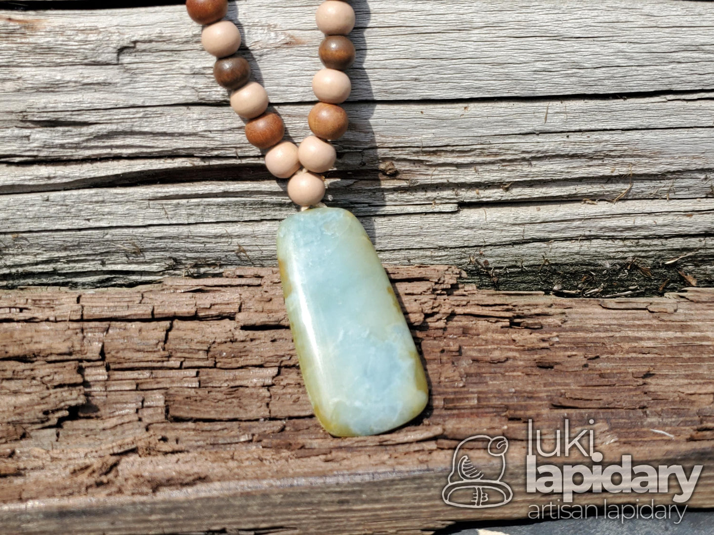 RARE!! Two-Tone Champagne Orange Jade >> Natural Guatemalan Jade >> Wood Accent Beads >> Two-Tone Jadeite