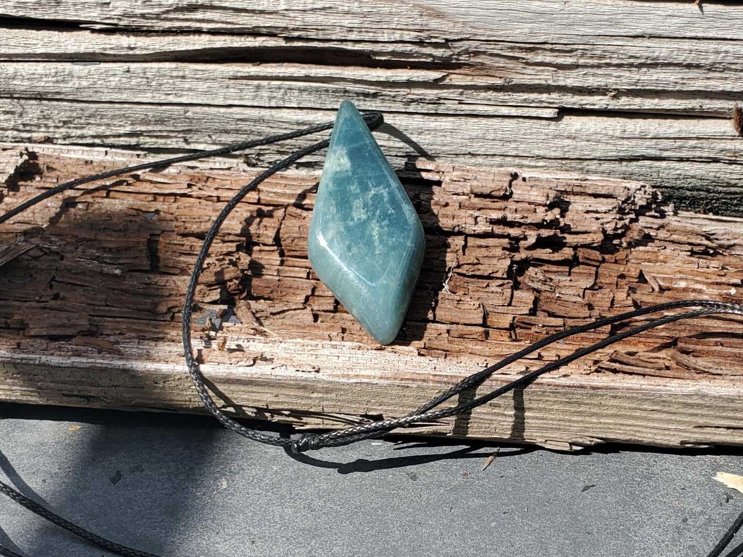Guatemalan Blue Jadeite Diamond >> Braided Adjustable Necklace >> Mayan Jade >> Translucent Jade