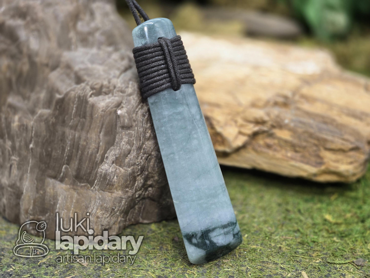 RARE!! Two-Tone Celestial / Imperial Green Jade >> Natural Guatemalan Jade >> Māori Style Wrap >> Two-Tone Jadeite >> Adjustable Necklace
