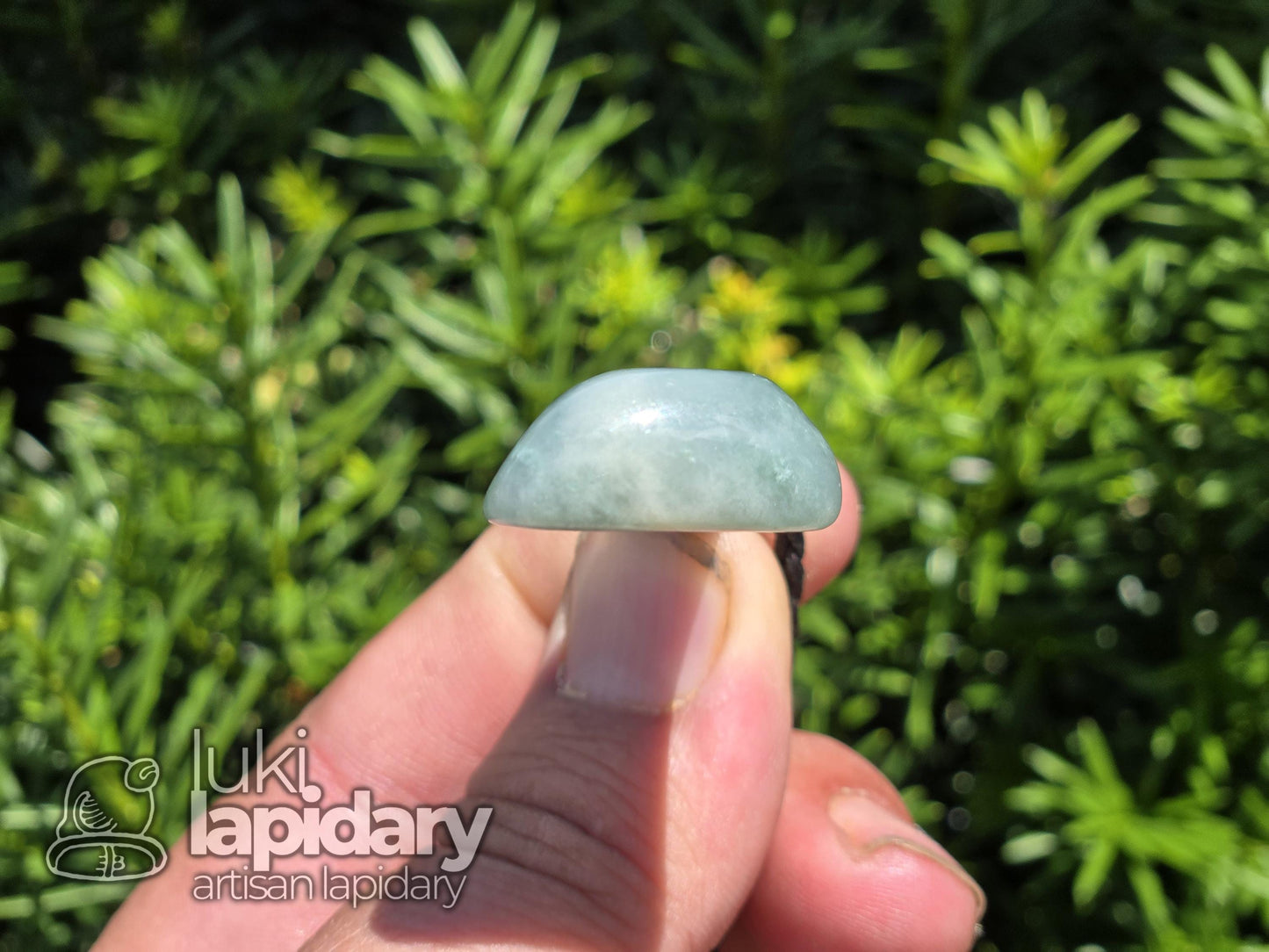 Guatemalan Blue Jadeite Freeform >> Braided Adjustable Necklace >> Mayan Jade >> Translucent Jade