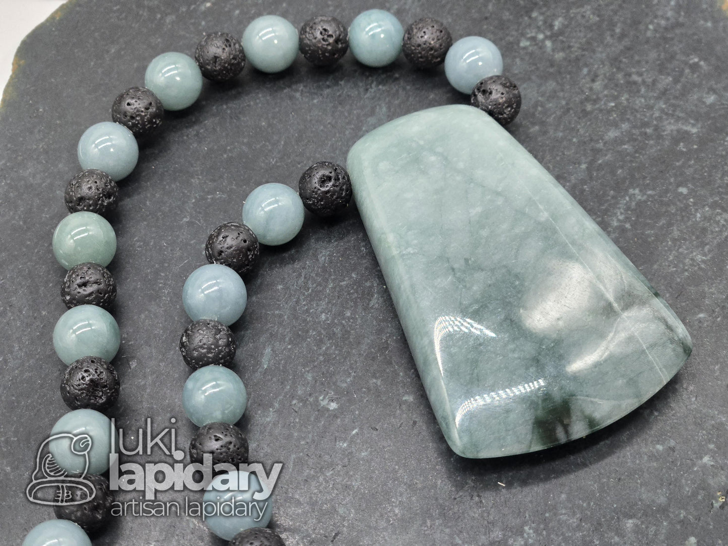 RARE!! Two-Tone Celestial / Imperial Green Jade >> Natural Guatemalan Jade >> Fully Beaded >> Two-Tone Jadeite >> Adjustable Necklace