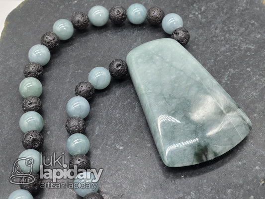 RARE!! Two-Tone Celestial / Imperial Green Jade >> Natural Guatemalan Jade >> Fully Beaded >> Two-Tone Jadeite >> Adjustable Necklace