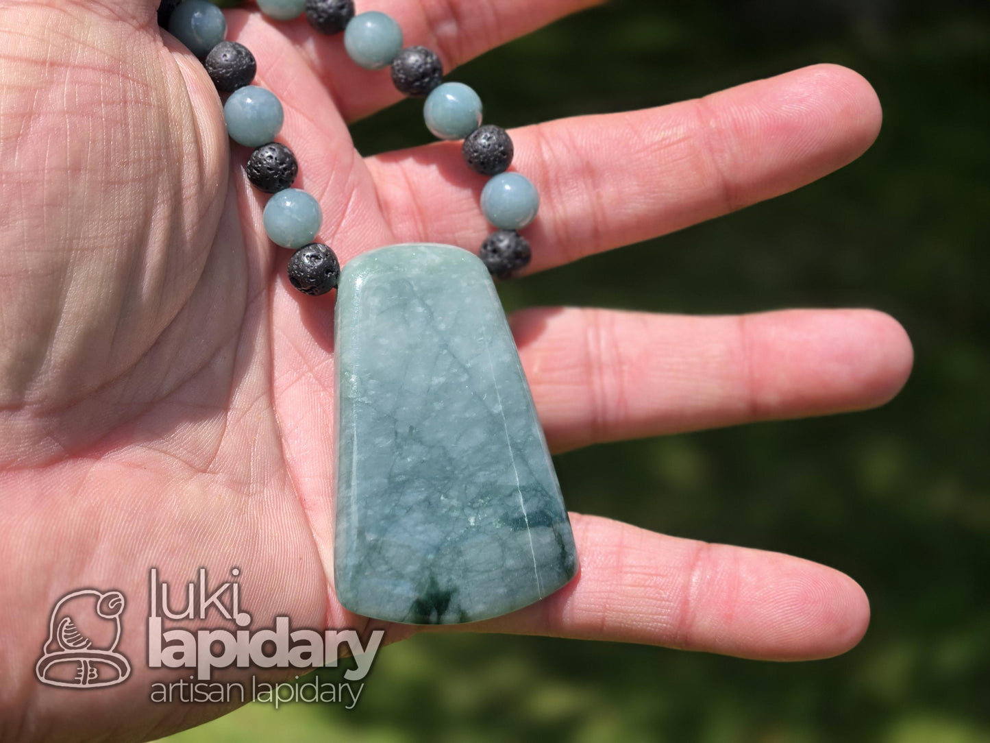RARE!! Two-Tone Celestial / Imperial Green Jade >> Natural Guatemalan Jade >> Fully Beaded >> Two-Tone Jadeite >> Adjustable Necklace