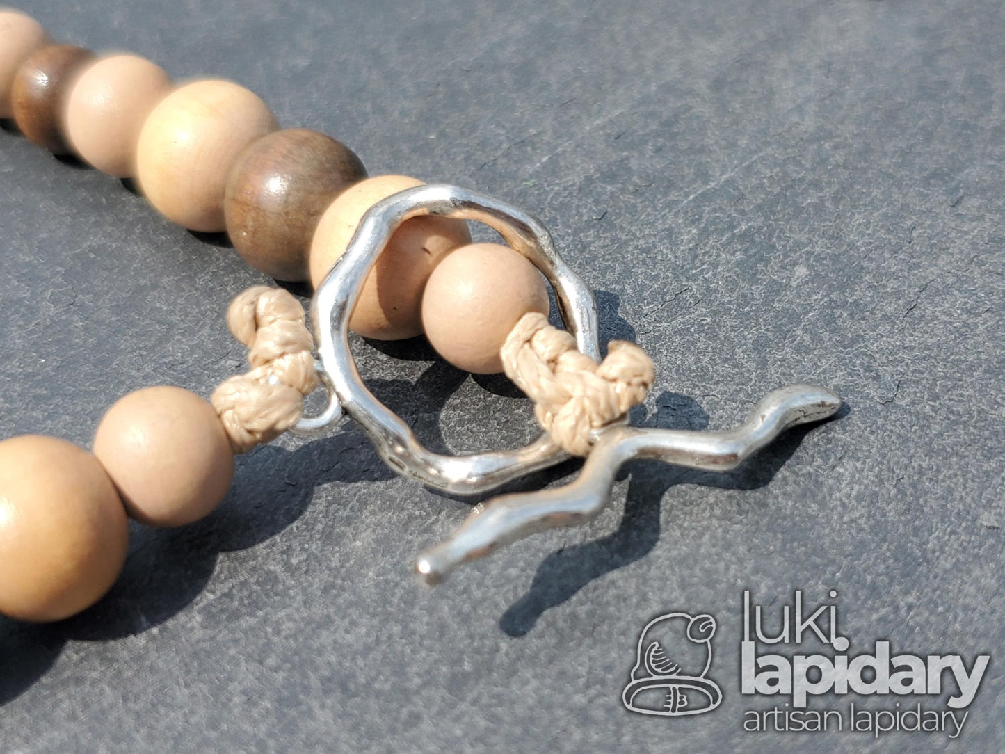 RARE!! Two-Tone Champagne Orange Jade >> Natural Guatemalan Jade >> Wood Accent Beads >> Two-Tone Jadeite