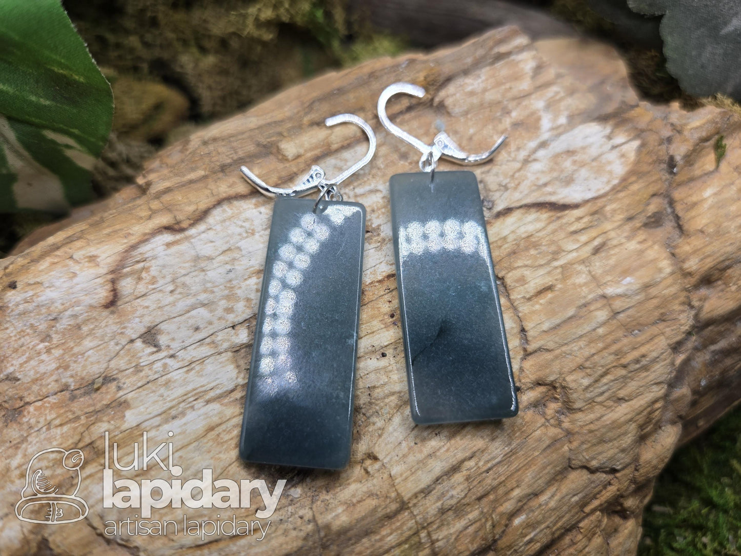 Princesa Jadeite Earrings >> Translucent Jadeite with Pyrite >> Guatemalan Jadeite Jade >> .925 Sterling Silver >> Natural Jadeite Jade