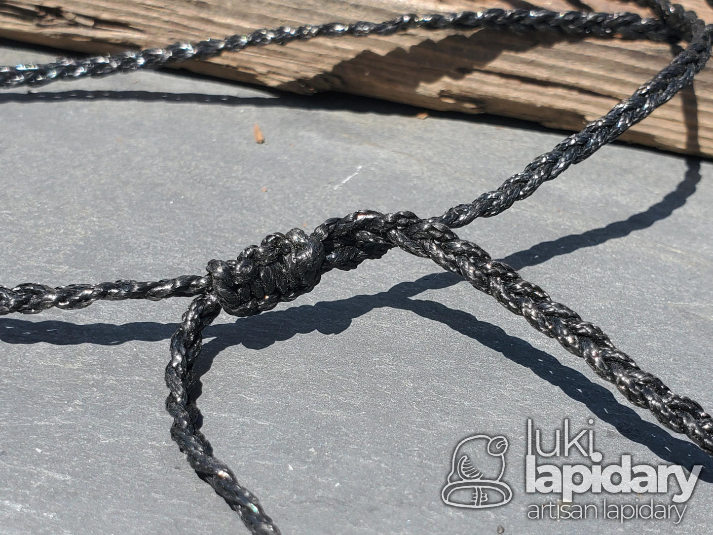 Guatemalan Princessa Jadeite >> Braided Adjustable Necklace >> Mayan Chisel