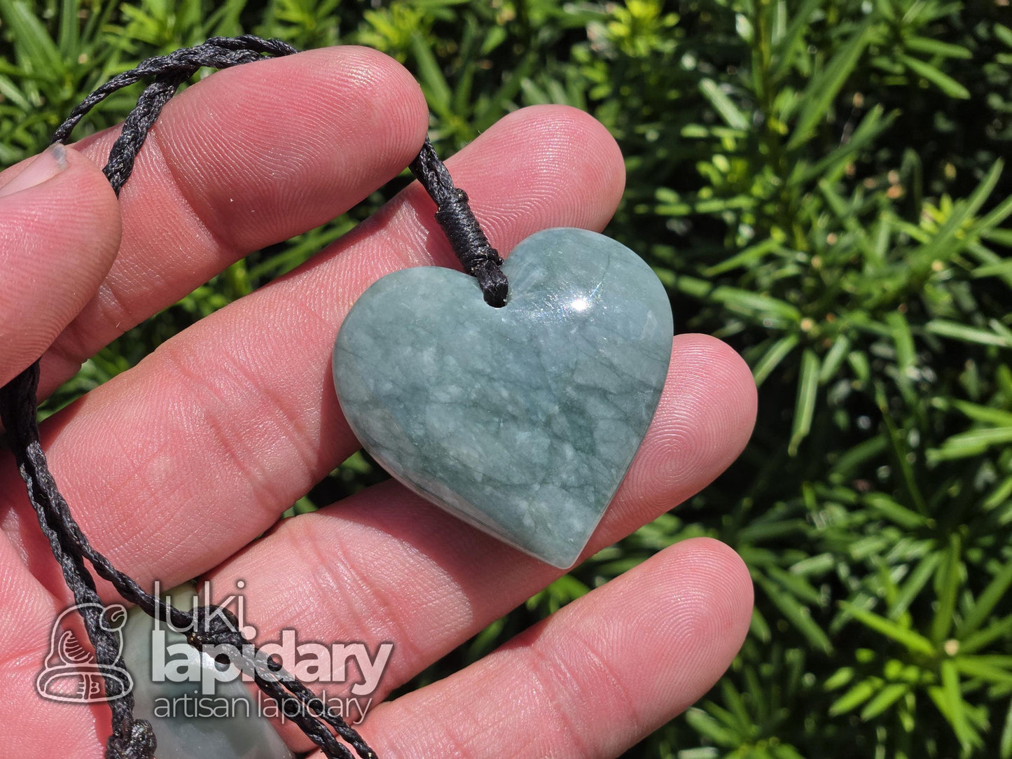 RARE!! Two-Tone Celestial / Imperial Green Jade >> Natural Guatemalan Jade >> Jade Heart >> Two-Tone Jadeite >> Adjustable Necklace