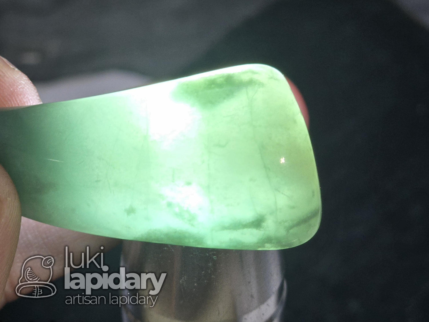 Guatemalan Blue Jadeite Freeform >> Braided Adjustable Necklace >> Mayan Jade >> Translucent Jade