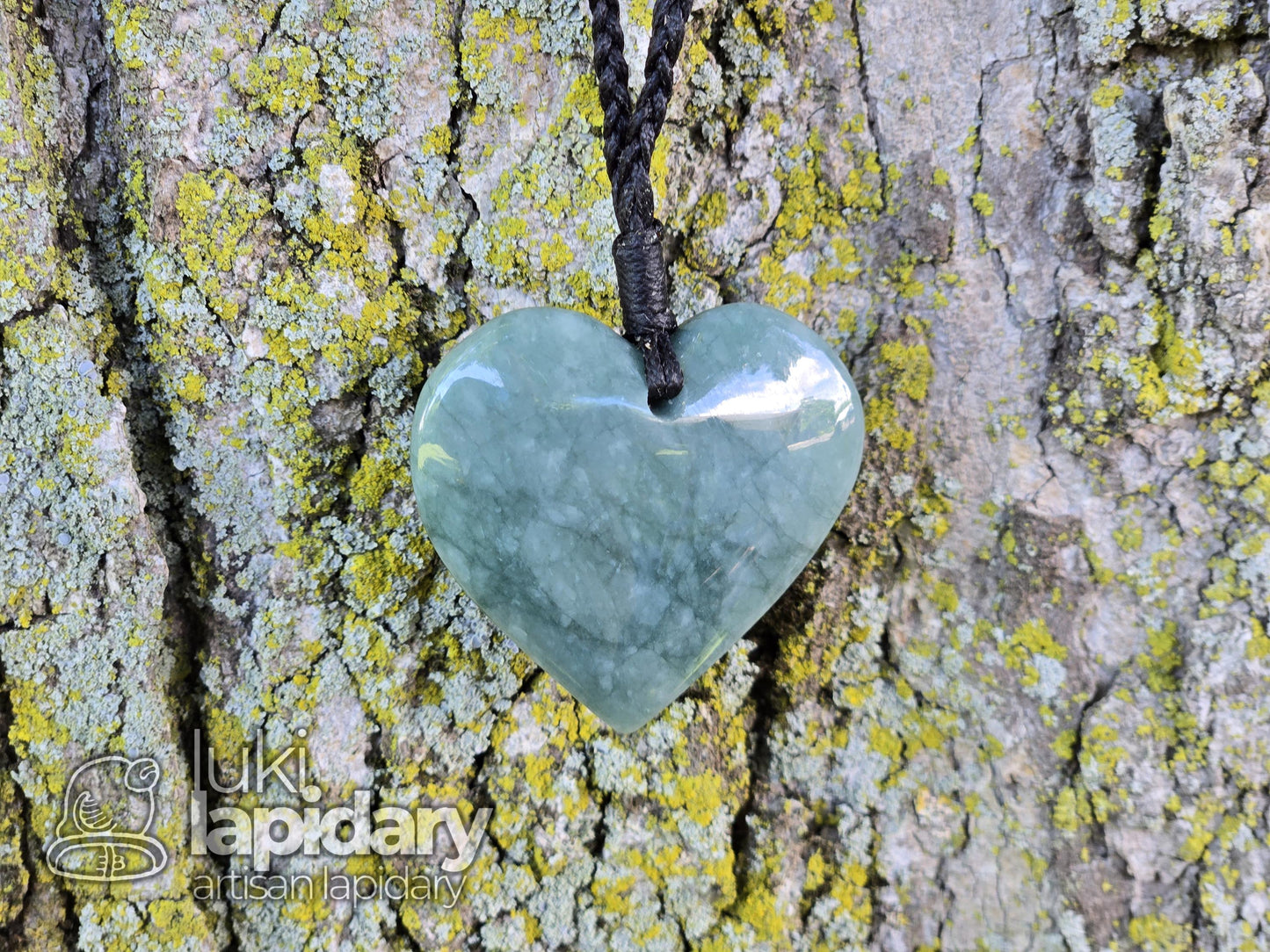 RARE!! Two-Tone Celestial / Imperial Green Jade >> Natural Guatemalan Jade >> Jade Heart >> Two-Tone Jadeite >> Adjustable Necklace