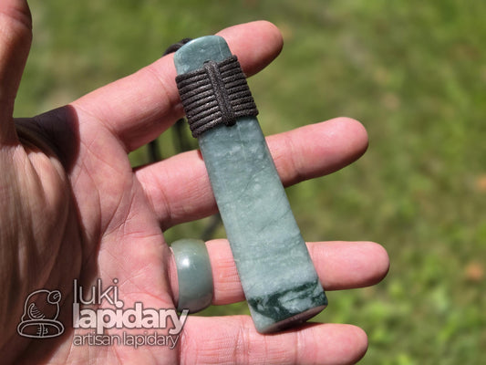 RARE!! Two-Tone Celestial / Imperial Green Jade >> Natural Guatemalan Jade >> Māori Style Wrap >> Two-Tone Jadeite >> Adjustable Necklace